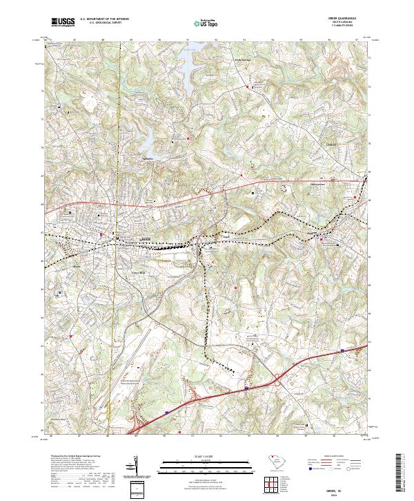 US Topo 7.5-minute map for Greer SC