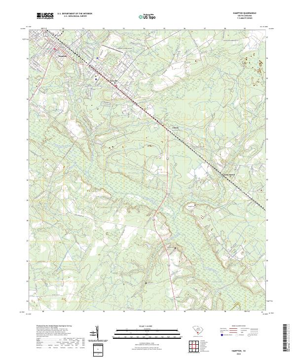 US Topo 7.5-minute map for Hampton SC