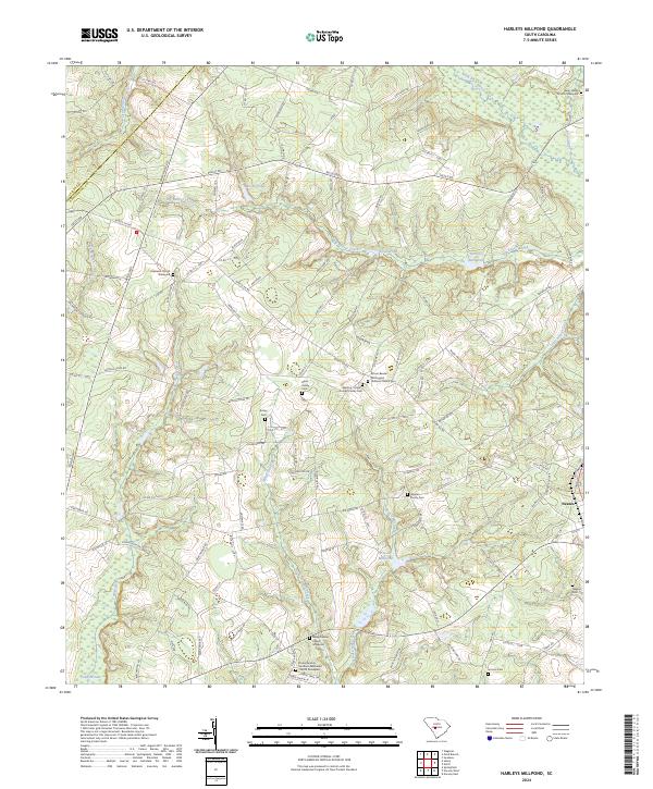 US Topo 7.5-minute map for Harleys Millpond SC