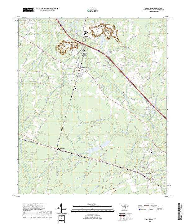 US Topo 7.5-minute map for Harleyville SC