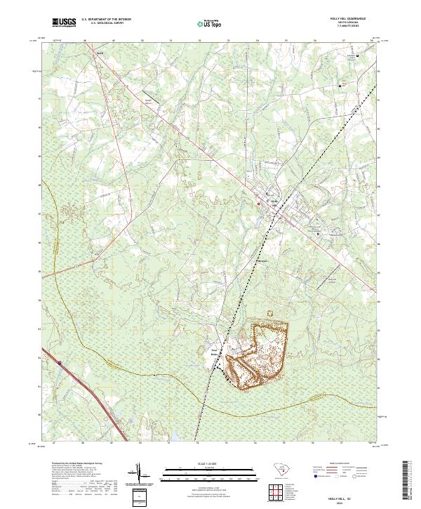 US Topo 7.5-minute map for Holly Hill SC