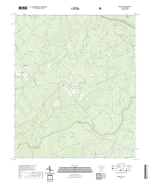 US Topo 7.5-minute map for Honey Hill SC
