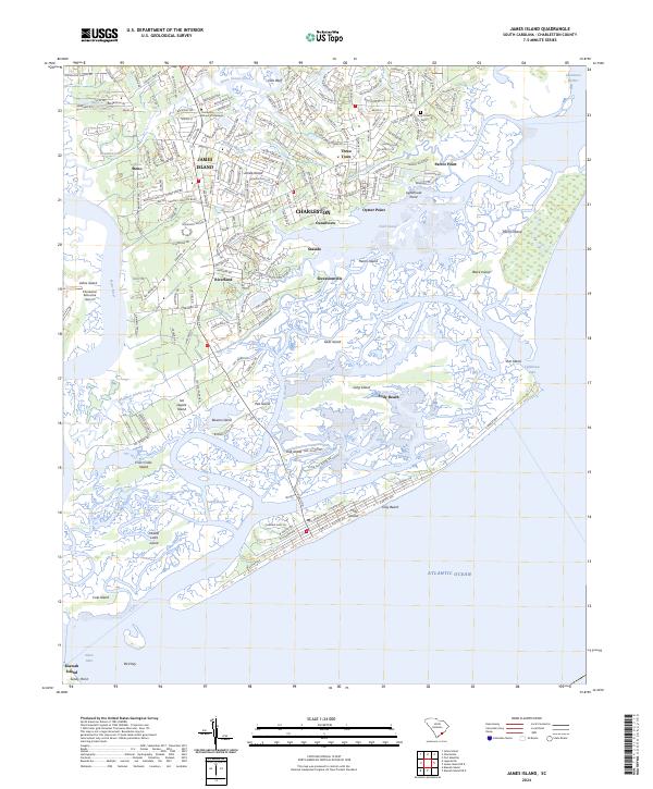 US Topo 7.5-minute map for James Island SC