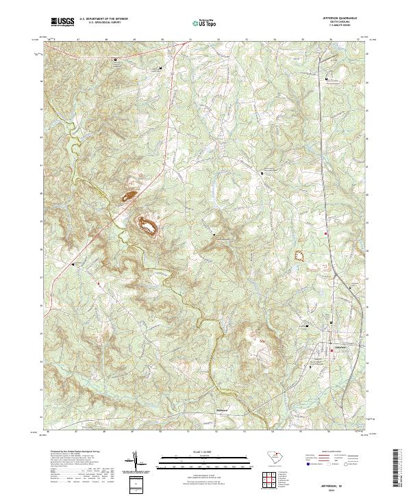 US Topo 7.5-minute map for Jefferson SC