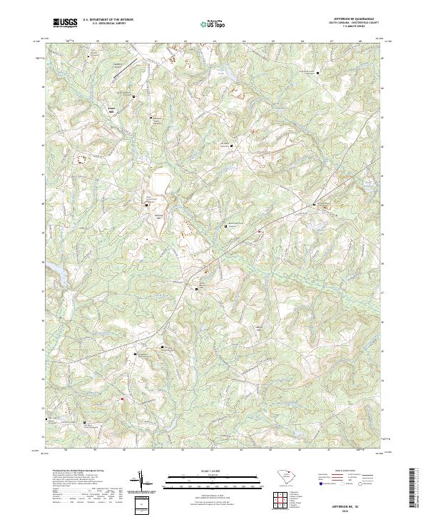 US Topo 7.5-minute map for Jefferson NE SC
