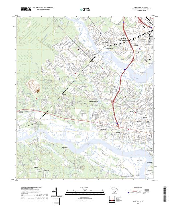 US Topo 7.5-minute map for Johns Island SC