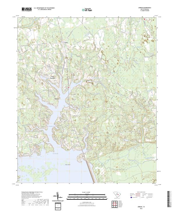 US Topo 7.5-minute map for Jordan SC