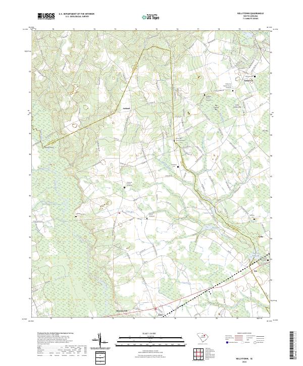 US Topo 7.5-minute map for Kellytown SC