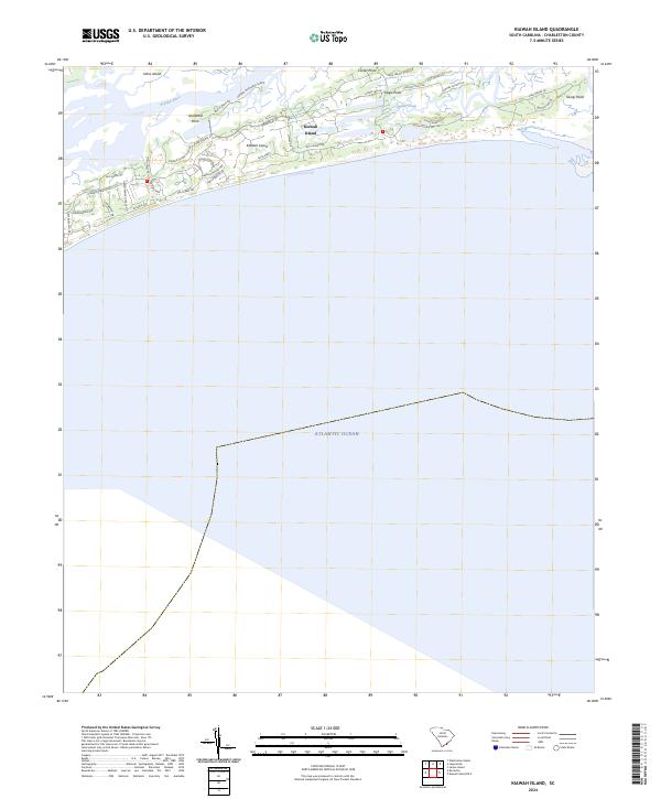 US Topo 7.5-minute map for Kiawah Island SC