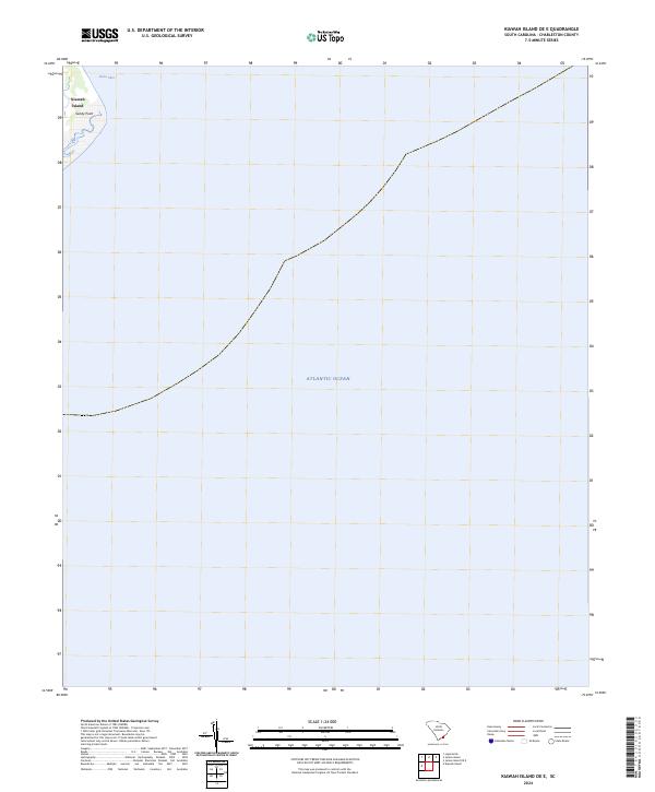 US Topo 7.5-minute map for Kiawah Island OE E SC