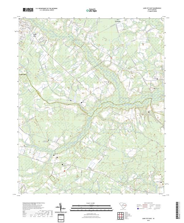 US Topo 7.5-minute map for Lake City East SC