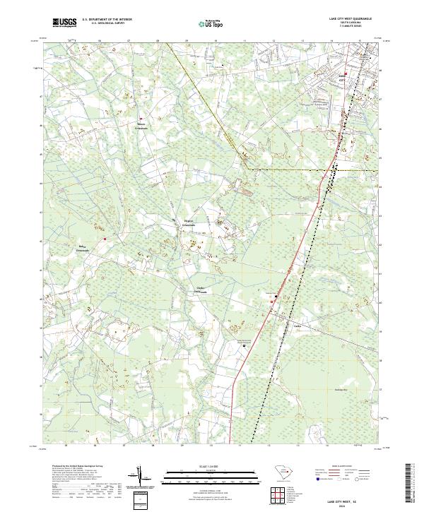 US Topo 7.5-minute map for Lake City West SC