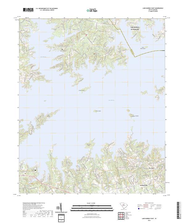 US Topo 7.5-minute map for Lake Murray East SC