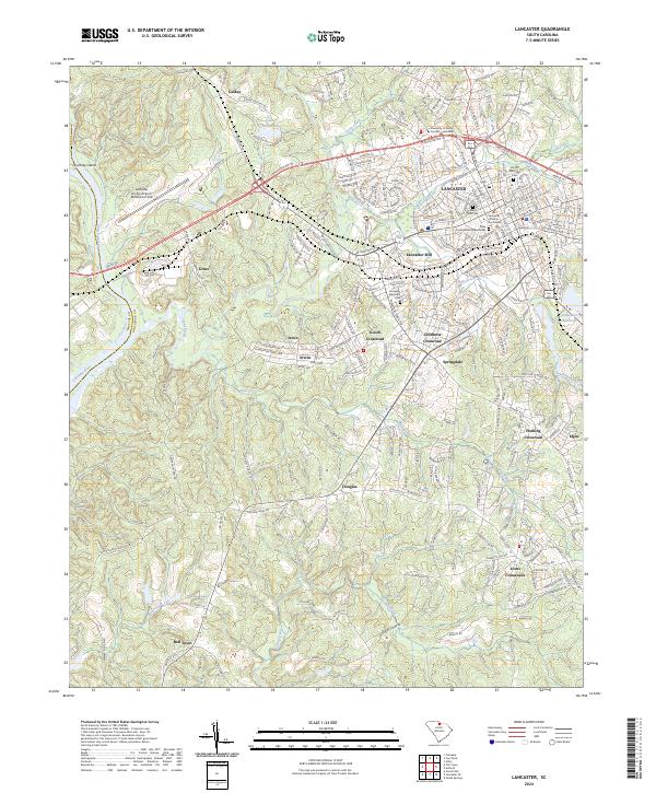 US Topo 7.5-minute map for Lancaster SC