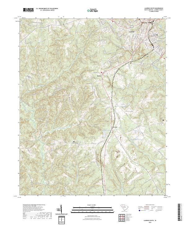 US Topo 7.5-minute map for Laurens South SC
