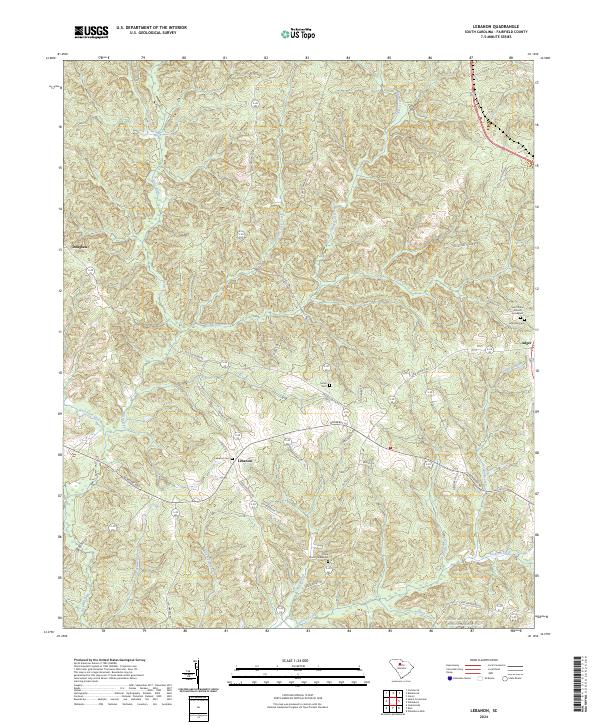 US Topo 7.5-minute map for Lebanon SC