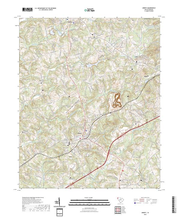 US Topo 7.5-minute map for Liberty SC