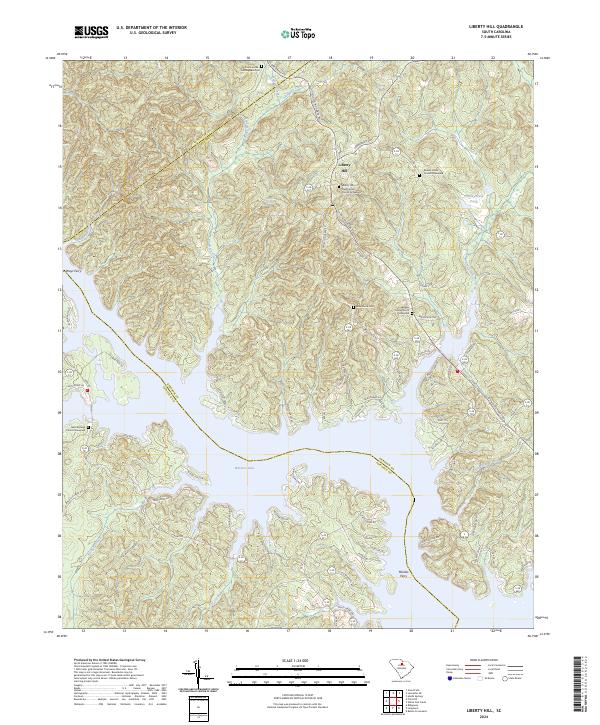 US Topo 7.5-minute map for Liberty Hill SC