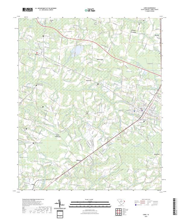 US Topo 7.5-minute map for Loris SC – American Map Store