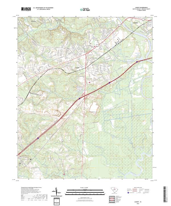US Topo 7.5-minute map for Lugoff SC