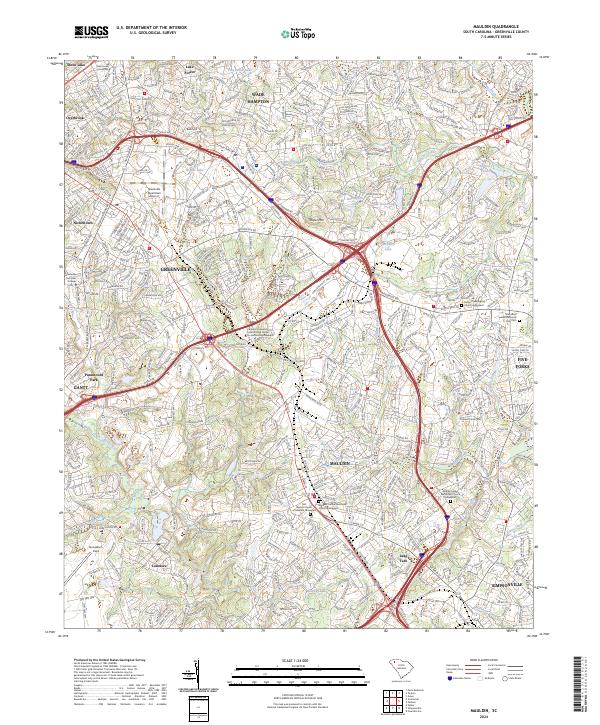 US Topo 7.5-minute map for Mauldin SC