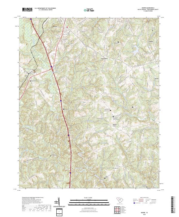 US Topo 7.5-minute map for Moore SC