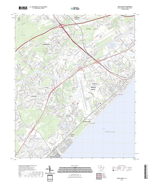 US Topo 7.5-minute map for Myrtle Beach SC