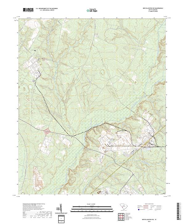 US Topo 7.5-minute map for New Ellenton SW SC