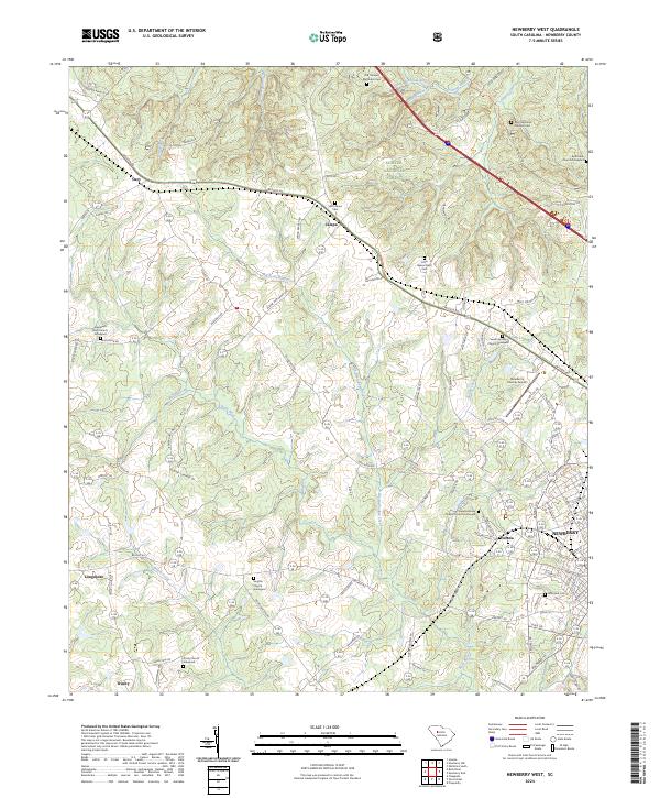 US Topo 7.5-minute map for Newberry West SC
