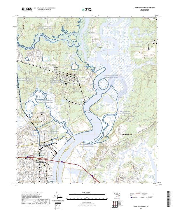 US Topo 7.5-minute map for North Charleston SC