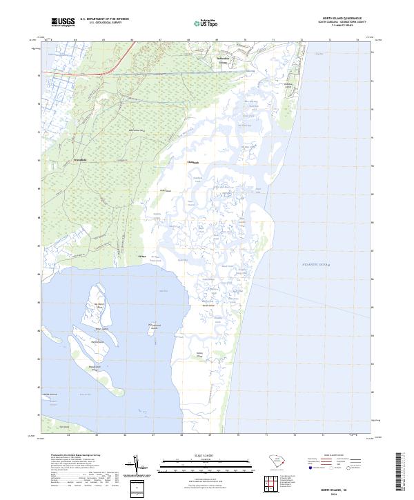 US Topo 7.5-minute map for North Island SC