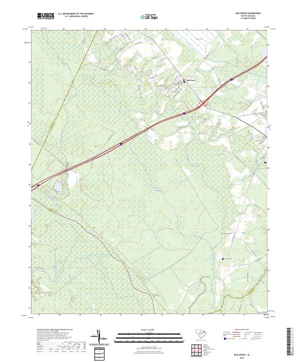 US Topo 7.5-minute map for Oak Grove SC