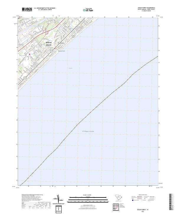 US Topo 7.5-minute map for Ocean Forest SC