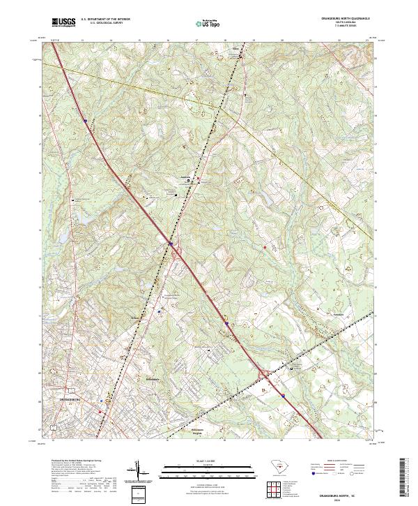 US Topo 7.5-minute map for Orangeburg North SC
