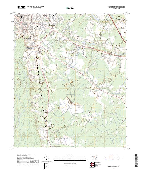 US Topo 7.5-minute map for Orangeburg South SC
