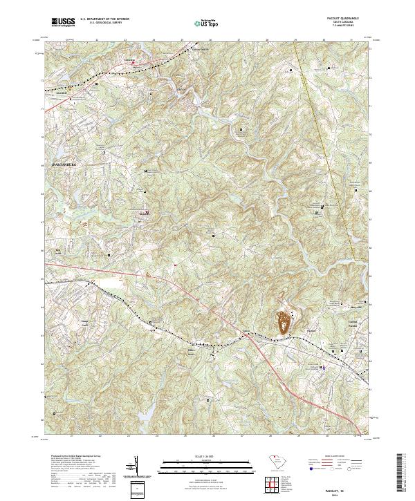 US Topo 7.5-minute map for Pacolet SC