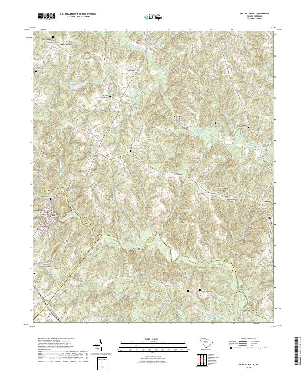US Topo 7.5-minute map for Pacolet Mills SC