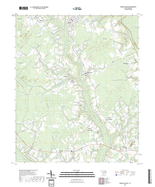 US Topo 7.5-minute map for Pamplico South SC