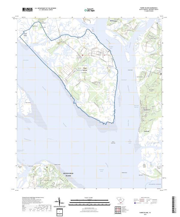 US Topo 7.5-minute map for Parris Island SC