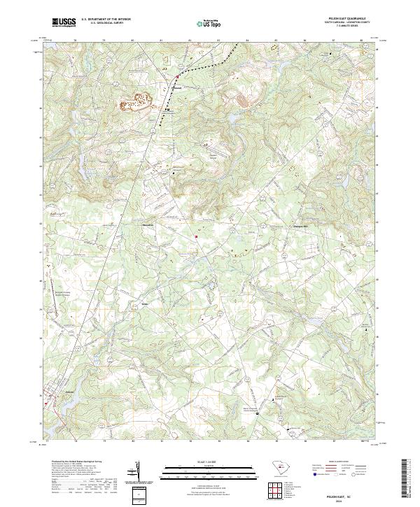 US Topo 7.5-minute map for Pelion East SC