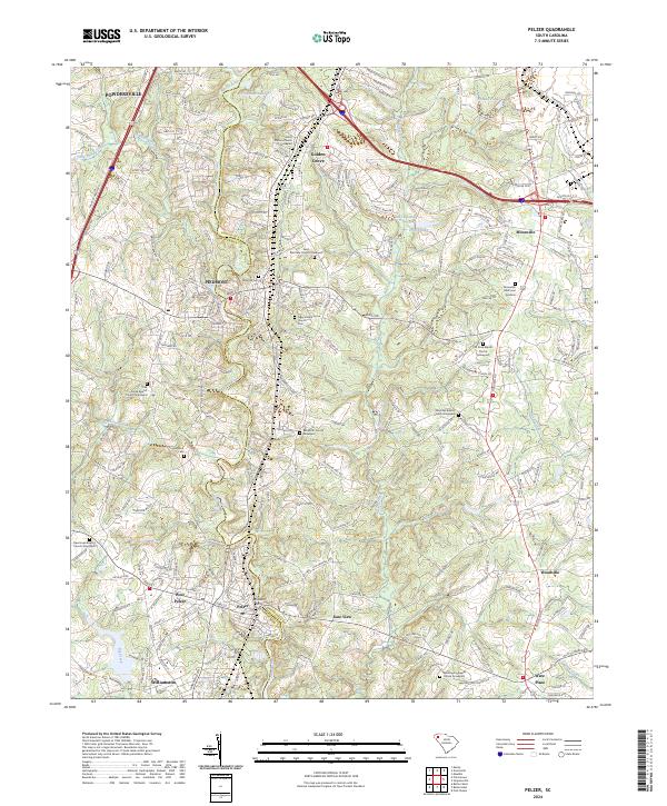 US Topo 7.5-minute map for Pelzer SC