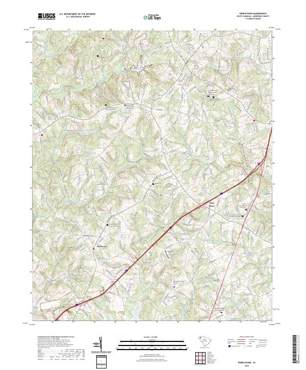 US Topo 7.5-minute map for Piercetown SC