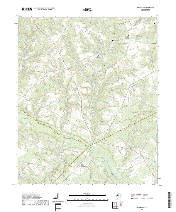 US Topo 7.5-minute map for Pond Branch SC