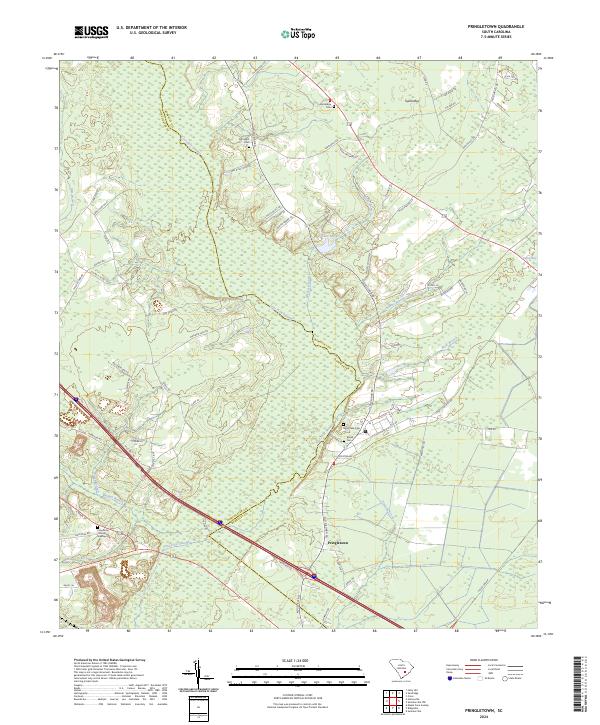US Topo 7.5-minute map for Pringletown SC