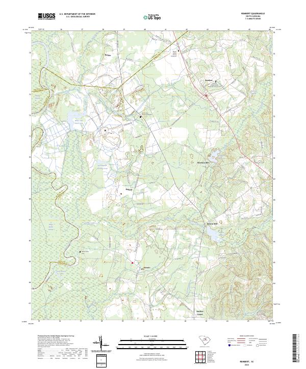 US Topo 7.5-minute map for Rembert SC