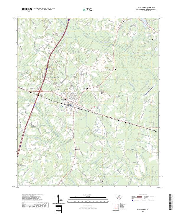 US Topo 7.5-minute map for Saint George SC