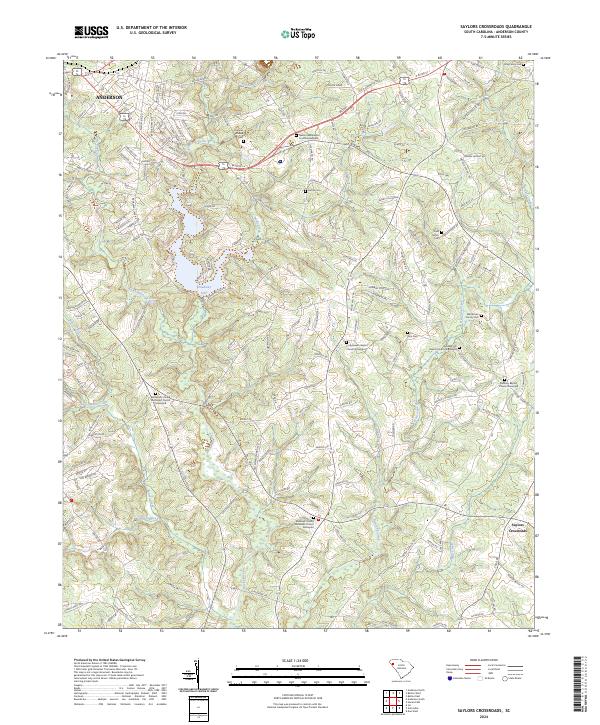 US Topo 7.5-minute map for Saylors Crossroads SC