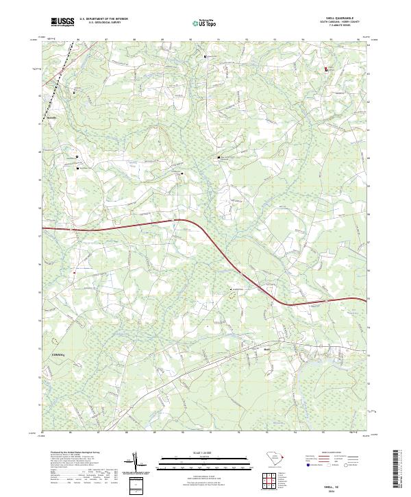 US Topo 7.5-minute map for Shell SC