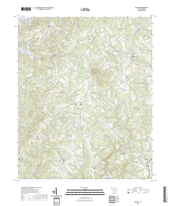 US Topo 7.5-minute map for Six Mile SC