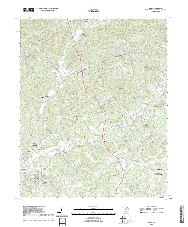US Topo 7.5-minute map for Slater SC